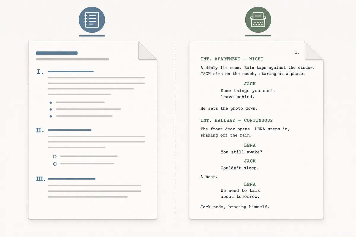Wichtige Screenplay-Formatregeln