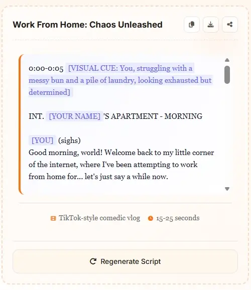 Scripts YouTube Shorts et vidéos longues générés avec IA